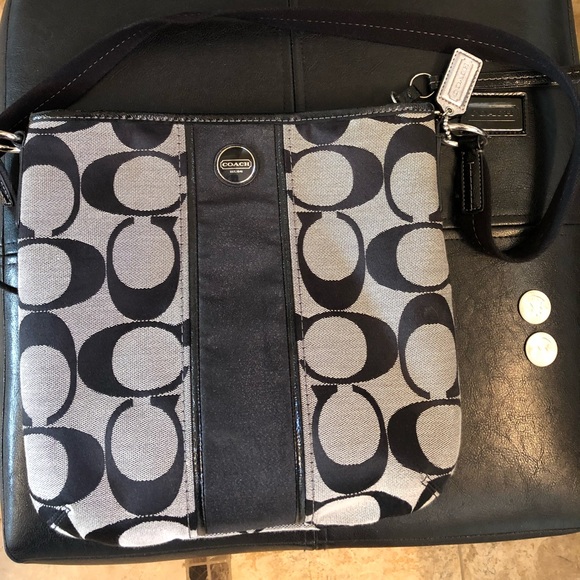 Coach Handbags - Grey Coach crossbody bag w/ adjustable black strap